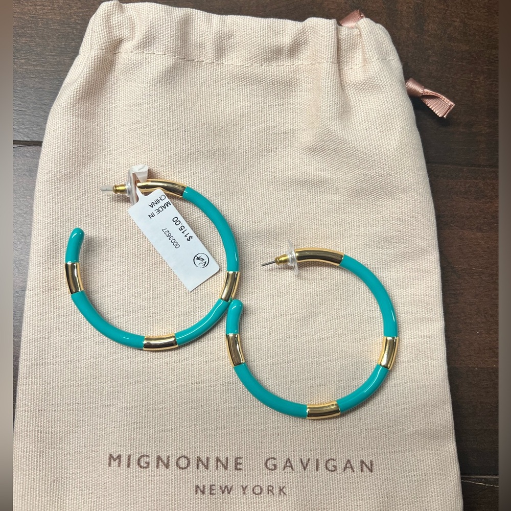 Turquoise Hoops: Mignonne Gavigan